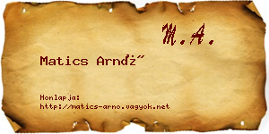Matics Arnó névjegykártya